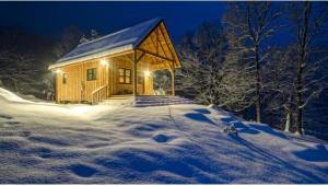 Cozy Winter Cabin Camping